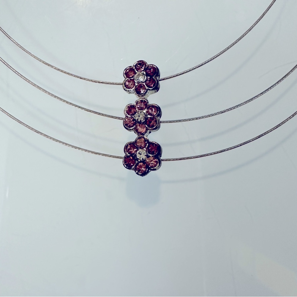 Y2K ICING by Claire’s 3 Strand Wire Choker with Genuine Crystal - Picture 2 of 16